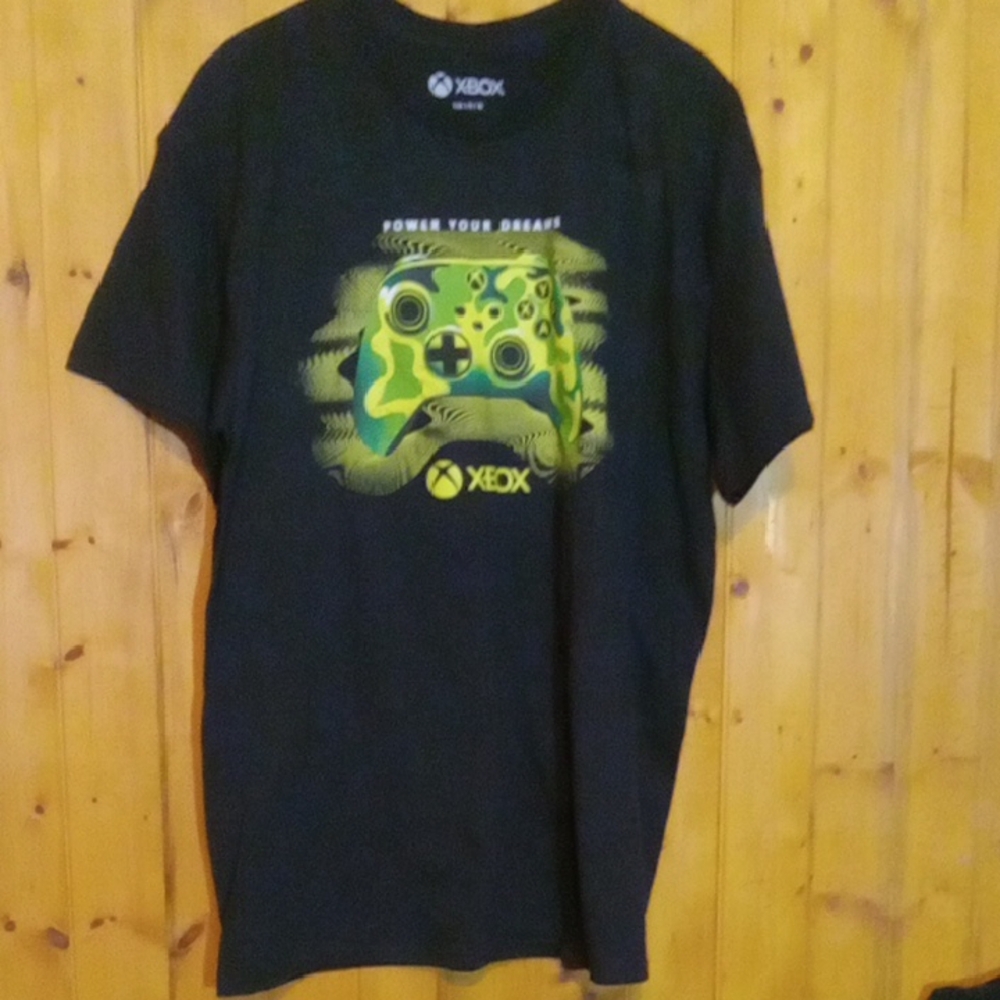 Vintage Mens Large Black X-Box T-Sjirt